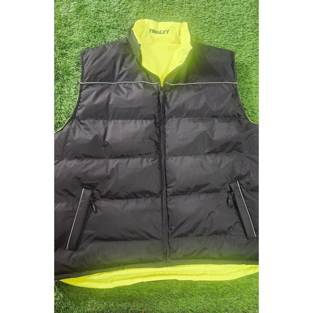 Tingley Vest Mens 3XL Black Hi-Vis Quilted Full Zip Reflective Padded Workwear